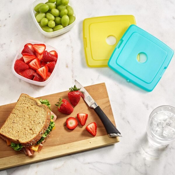 Cool Coolers by Fit & Fresh Slim Ice Packs, Quick Freeze, Space-Saving, Reusable Ice Packs for Lunch Boxes & Coolers
