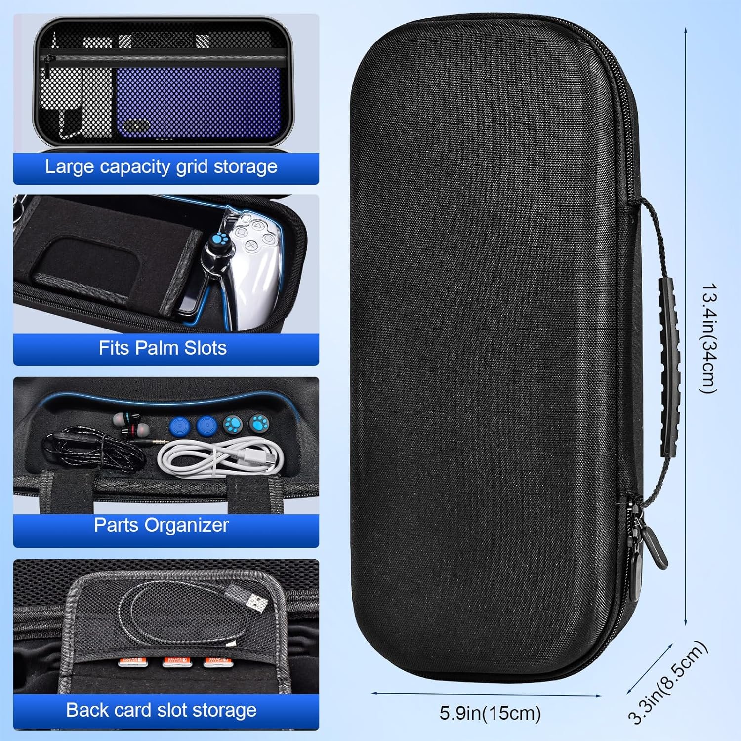 Accessories Kit for Playstation Portal, Carrying Case for PS Portal, Charging Dock Station for Playstation Portal, Protective Skin for PS5 Portal, 2 HD Screen Protector with 4 Thumb Grip,Wired Headset