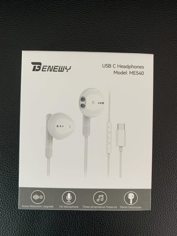 USB C Headphones for iPhone 16 15 Pro Max Plus iPad Pro USB C Earphones with Microphone Volume Control USB C Wired Earbuds USB Type C Earphone for Google Pixel 8 7 6A 5 Samsung S24 S23 S22 S21 S20 A55