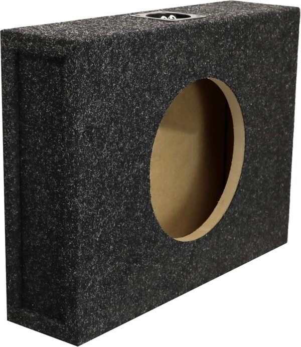 Bbox 10" Single Sealed / Shallow Mount Subwoofer Enclosure Boxes & Enclosures - Pro Audio Tune - Premium Subwoofer Box Improves Audio Quality, Sound & Bass - Nickel Finish Terminals