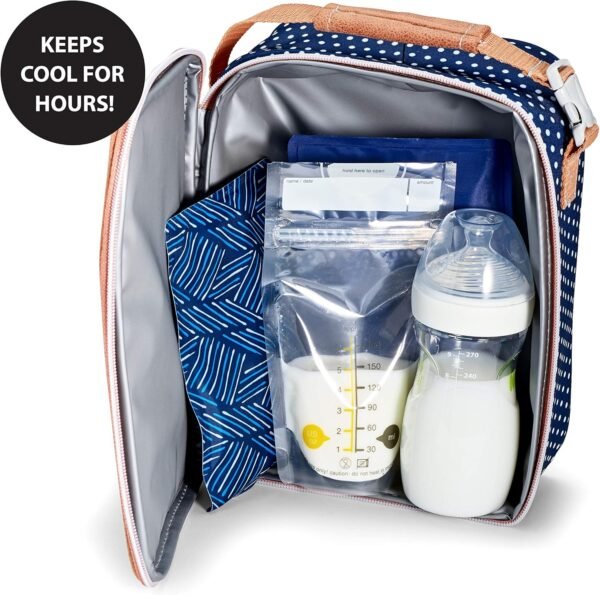 Cool Coolers by Fit & Fresh 2 Pack Soft Ice, Flexible Stretch Nylon Reusable Ice Packs for Lunch Boxes & Coolers, Navy Sketch Weave & Blue