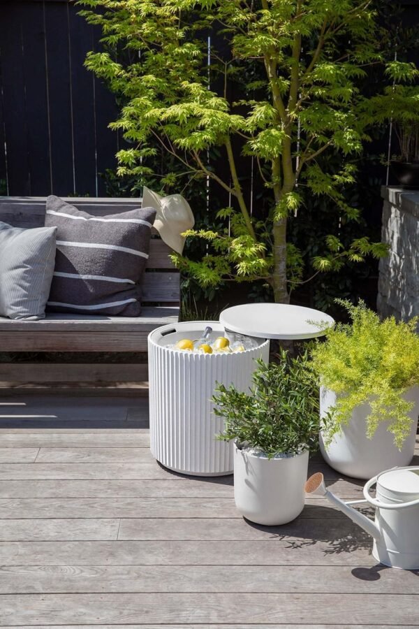 Veradek Cooler Side Table - 2 in 1 - Designed for use as Outdoor Side Table, Patio Decor and Ice Chest