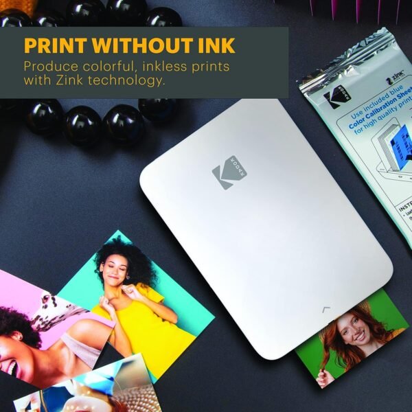 KODAK Step Instant Smartphone Photo Printer - 75 Sheets Bundle - Portable Mini Color Wireless Mobile Printer - Zink 2x3” Sticky-Back Photos - Bluetooth Compatible with Smart Devices - Fun App -Black