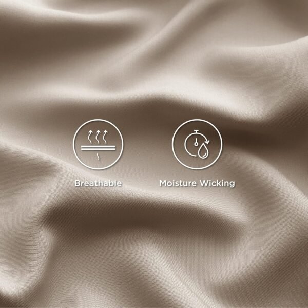Bedsure King Size Sheet Sets, Cooling Sheets for Hot Sleepers, Rayon Derived from Bamboo, Breathable & Soft Deep Pocket, Hotel Luxury Silky Bedding, Bedsheet & Pillowcases, Simply Taupe