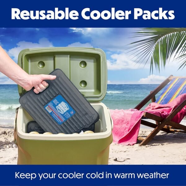 Cooler Shock Ice Packs - Reusable, Premium, Large Pack and Lunch Set for Long Term Use - Cools Faster Than Ice - Cooler Accessories