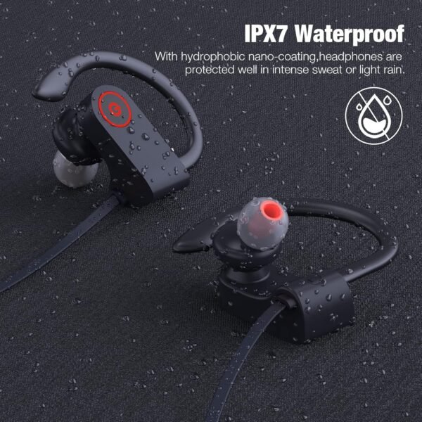 Bluetooth Wireless Headphones 16H Playtime Earbuds with Mic Stereo in-Ear Earphones, IPX7 Waterproof Sports Sound Isolation Headsets for Running, Gym, Workout