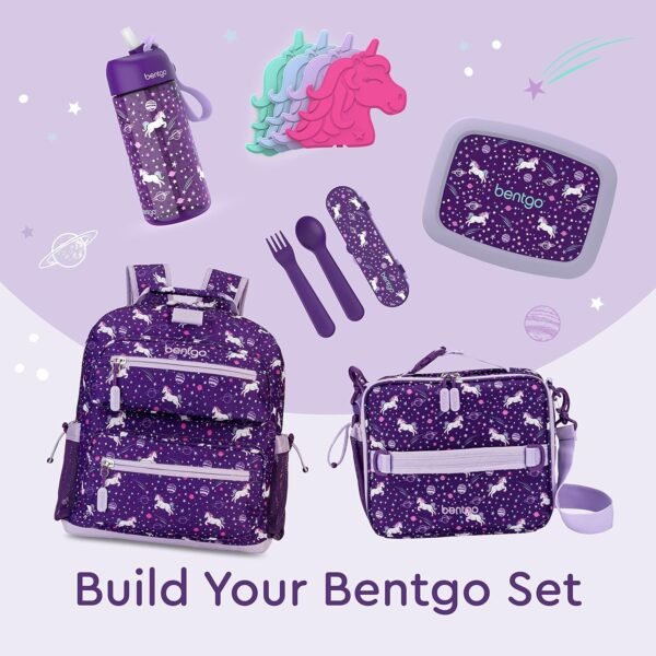 Bentgo Buddies Reusable Ice Packs - Slim for Lunch Boxes, Bags, and Coolers Multicolored 4-Pack (Unicorn)