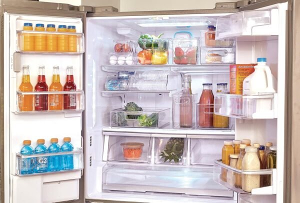 iDesign Plastic Egg Holder Fridge Organizer with Front Handle – 14.57" x 6.25" x 3", Clear